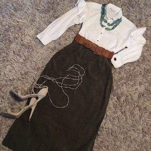 Faux Suede maxi skirt